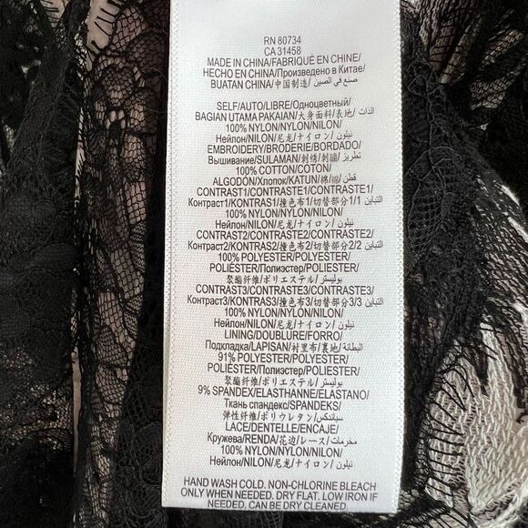 Bcbg Max Azria Shawna Sleeveless Lace Applique Mini Dress Women’s Size 0 Elegant - Picture 12 of 15